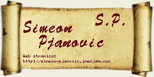 Simeon Pjanović vizit kartica